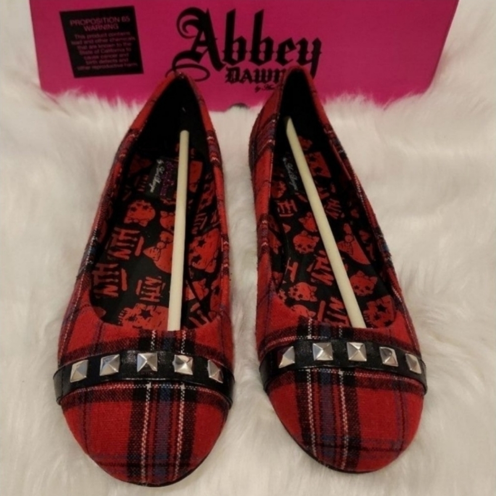 NIB Abbey Dawn MFP Ballerina Flat Tartan Size 11